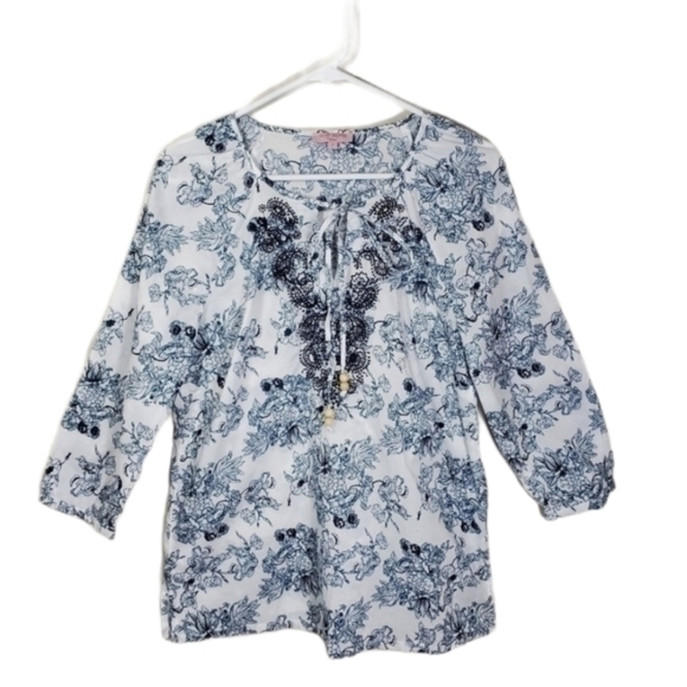 Saint Tropez West Boho Pullover Top Size Small